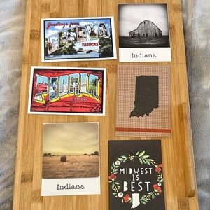 Set of Vintage Postcards with Midwest Themes
